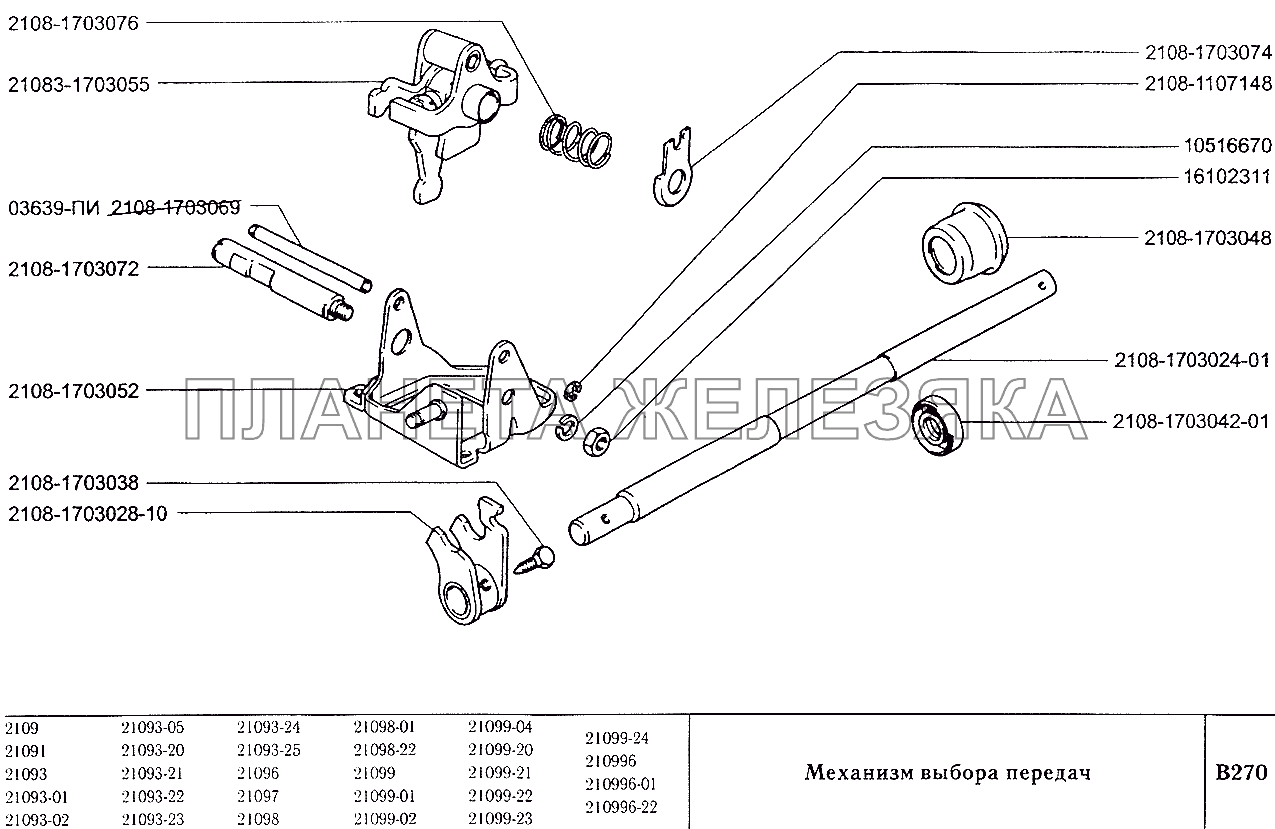 Механизм выбора передач ВАЗ-2109
